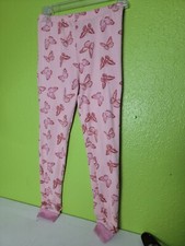 Cuddl Duds Girls Pants Pink Butterflies Butterfly Print Loungewear Pajamas 10
