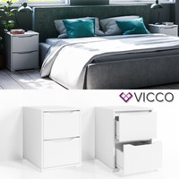 Nachtschrank Ruben Nachttisch Weiß Kommode Schlafzimmer Schublade Ablage Vicco