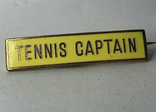 1960's School Tennis Captain Yellow Enamel Badge 37 x 8 mm Fattorini - Picture 3 of 3