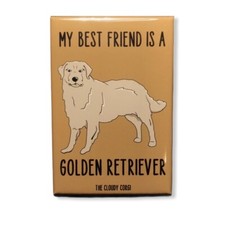 Golden Retriever Dog Magnet Best Friend Cartoon Pet Art Gifts and Home Decor