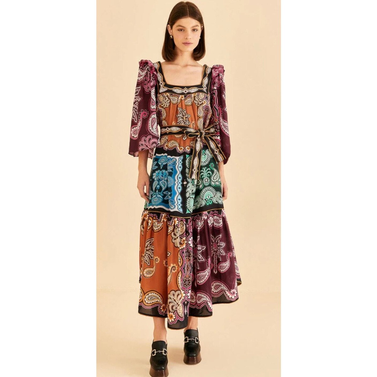 farm rio sweet mermaids midi dress FARM Rio Multicolor Sweet Mermaids Midi Dress, Sweet Mermaids / S