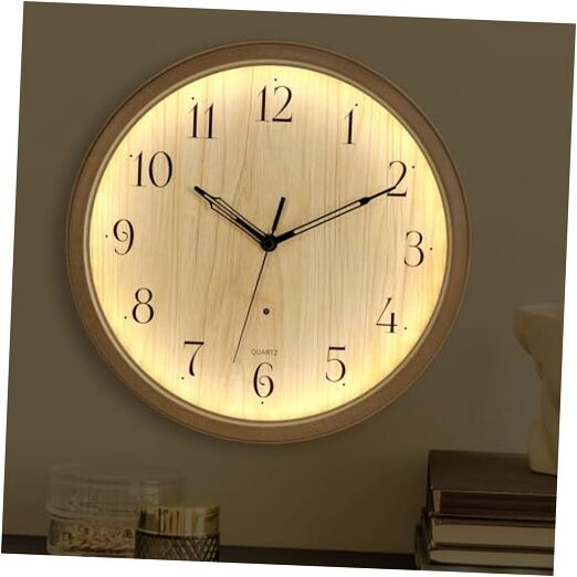 Glow in The Dark Silent Battery Operated Wall Clock with Light-image