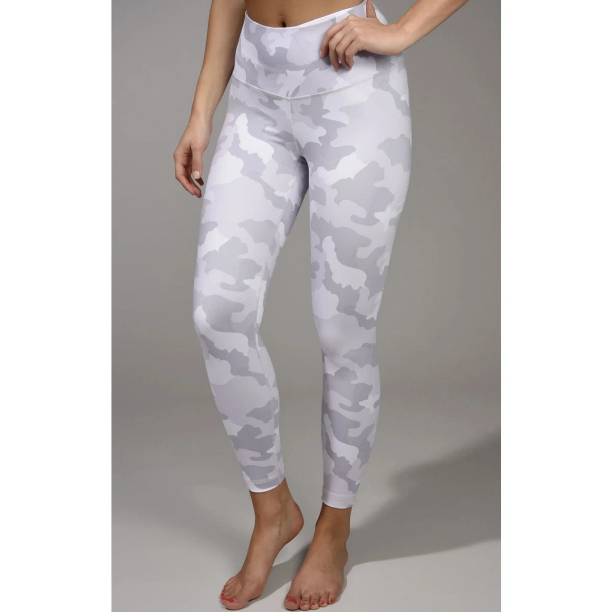 Yogalicious Lux Grey Camo Leggings Womens Size XS Grey and White Yoga Pants