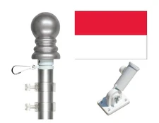 Monaco 3'x5' Polyester Flag & Spinner Flagpole Set w/Adjustable Bracket