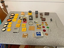 Large Vintage Lot Of Many Camera Lens, Filters, And Other Camera Accessories