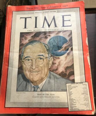 Zeitschrift:TIME Atlantic Overseas Edition MAN OF THE YEAR A populärer Sieg - 1949