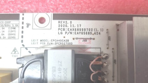 POWER SUPPLY BOARD FOR LG OLED55C14LB TV EAX68999702 1.1 EAY65689424 REV 2.0 - Picture 2 of 2