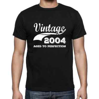 Men's Graphic T-Shirt Aged To Perfection 2004 20th Birthday Anniversary 20 Year