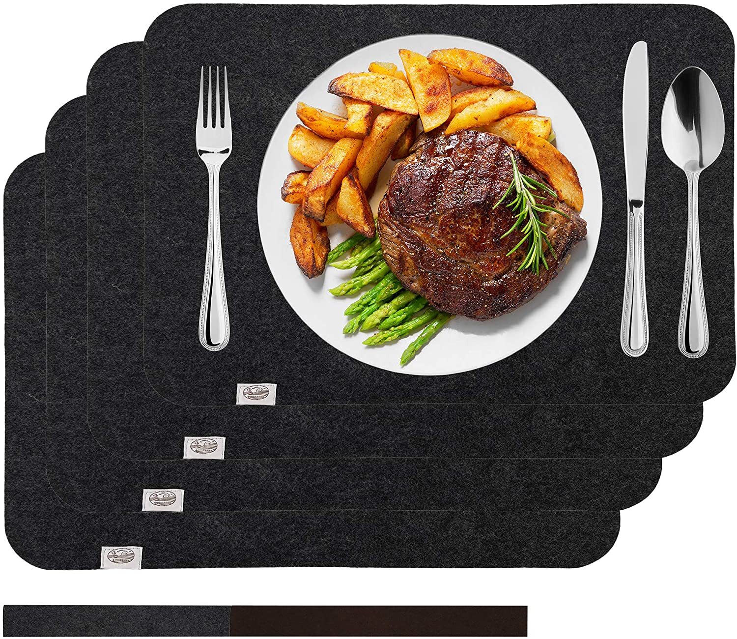 Platzset Tischset Platzmatte Platzdecke Tischmatte Filz waschbar braun anthrazit