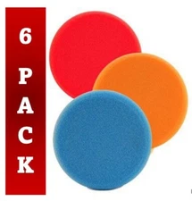 6 Pcs - 5" Lake Country Flat Foam Buffing HydroTech Pads