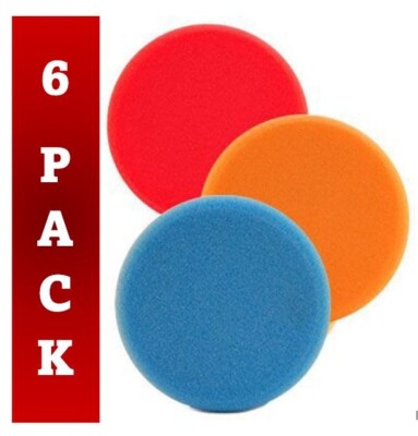 6 Pcs - 5'' Lake Country Flat Foam Buffing HydroTech Pads