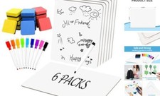 6 Pack Small White Board Dry Erase Classroom Pack Boards 9"x12  6 white board