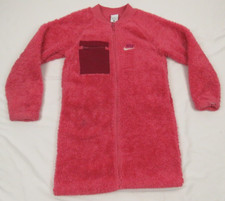 Nike Sherpa Fleece Swoosh Embroidered Pink Womens Full Zip Coat Jacket M