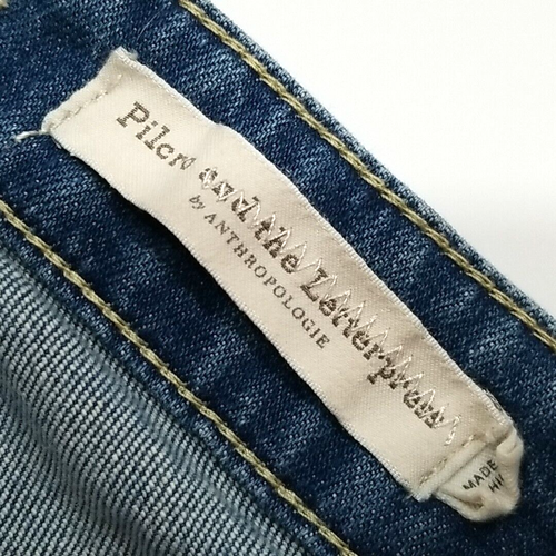 Pilcro By Anthropologie Jeans Slim Boyfriend Womens 26 Blue Med Wash Frayed Hem - Picture 2 of 19