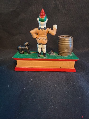 Vintage Cast Iron Trick Dog Piggy Bank Mechanical Coin Toy Works  - Picture 3 of 6