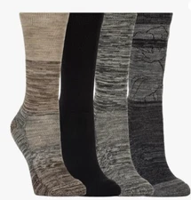 Kirkland Signature Women Ladies Extra Fine Merino Wool Blend Crew Socks 4 Pairs