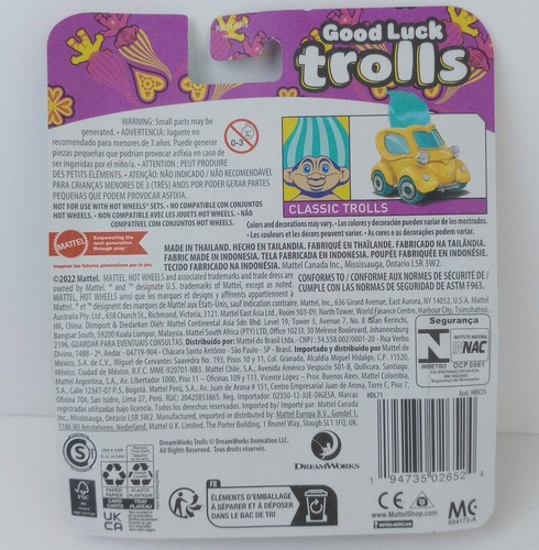 Hot Wheels Good Luck Trolls Matchbox Auto gelb 2022 Figurenautos Spielzeug - Bild 2 von 5