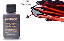 MEHRON SQUIRT BLOOD FAKE BLOOD MAKEUP DARK VENOUS -TV,MOVIE,DRAMA,SPFX 0.5 OZ