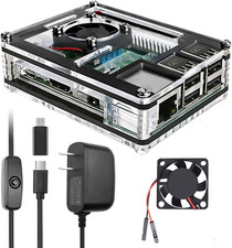 Raspberry Pi 3 B Case with Fan Cooling Pi 3B Case with 3 Pcs Heat-Sinks 5V 3A P