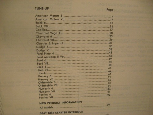 1974 NATIONAL SERVICE DATA ADVANCE MANUAL CHEVROLET FORD MOPAR JEEP PONTIAC OLDS - Picture 2 of 4