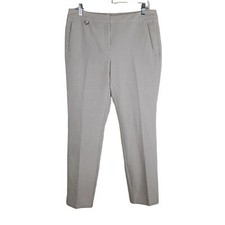 Adrianna Papell 8 Printed Kate Fit Pants Taupe Geometric Dress Slacks