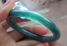 Video Certified Green Natural A JADE Jadeite Circle Bangle Bracelet 55mm 631973