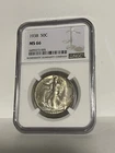 1938  WALKING LIBERTY SILVER HALF DOLLAR NGC MS 66! 1938-P