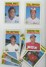 Topps All-Star complete set 1986 -- 22 Cards - Brett - Ripken - Fisk - Mattingly
