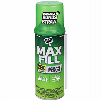 12 PAK DAP MaxFill; 12 OZ; Triple Expansion Insulating Foam; Reusable Dispens...
