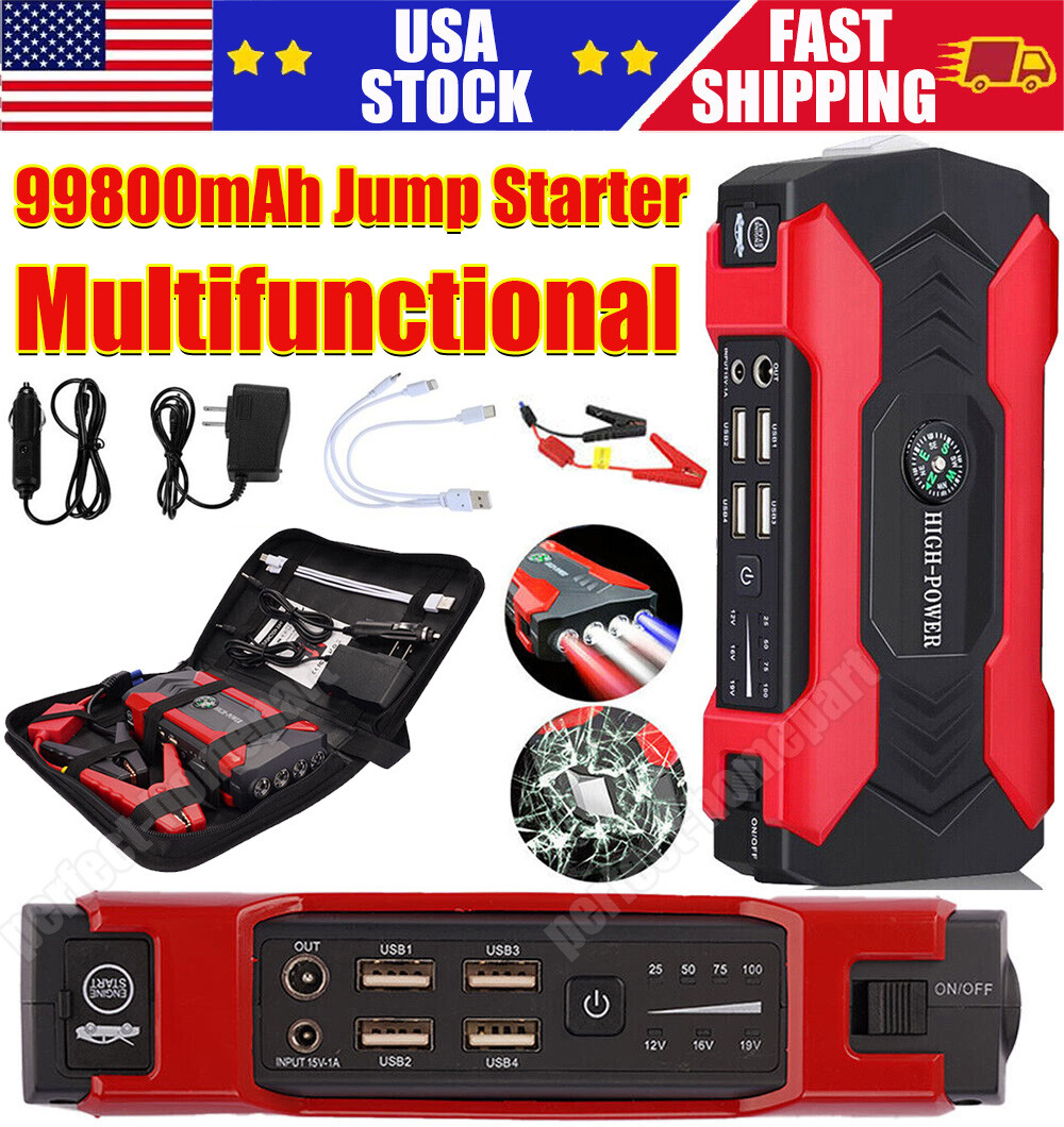 MDHAND 5000A Peak 12V 99800mAh Car Jump Starter Battery Booster Jumper Box Power Bank