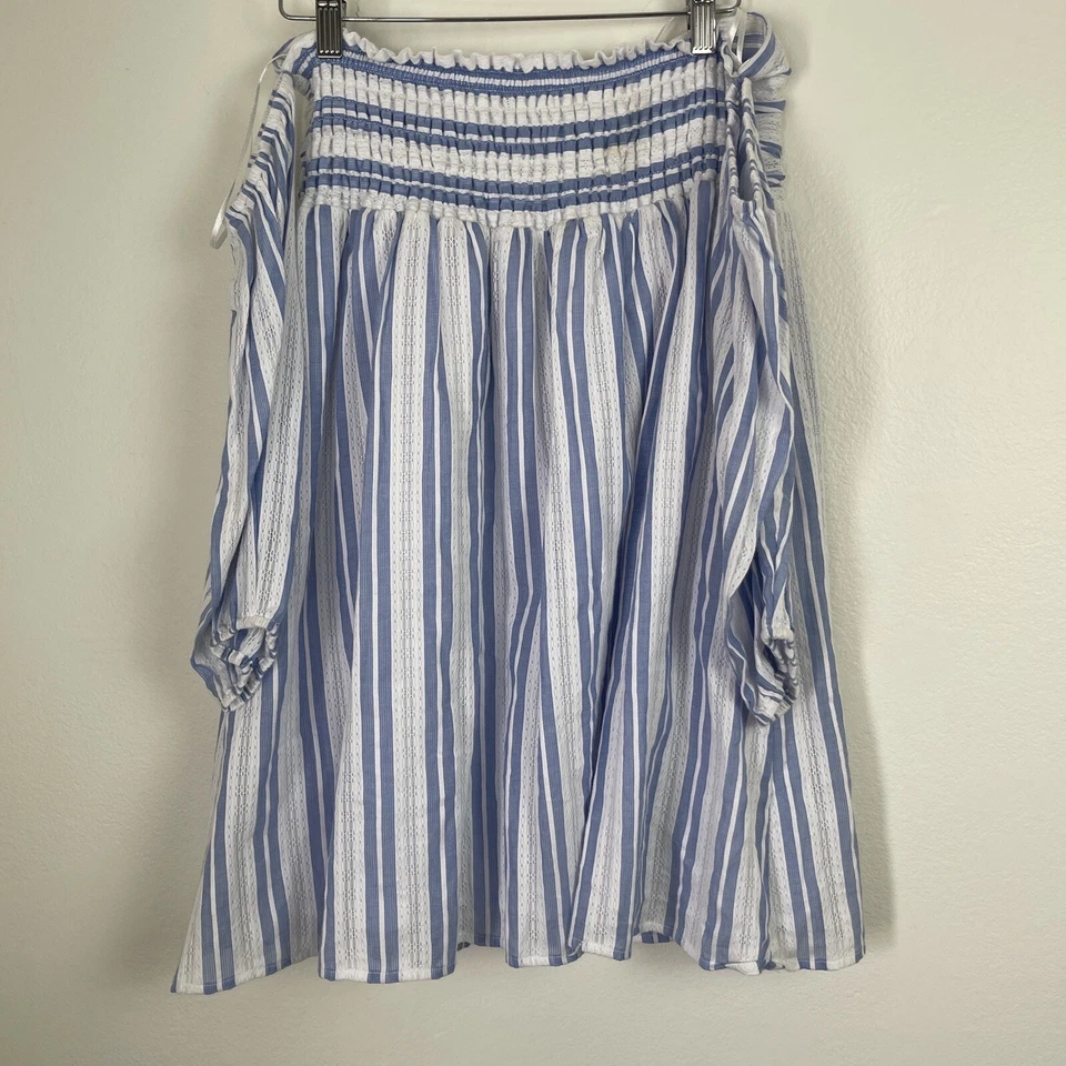 Romeo + Juliet Dress Women’s Small Blue White Stripe Babydoll Boho Fairycore - Image 2 of 4