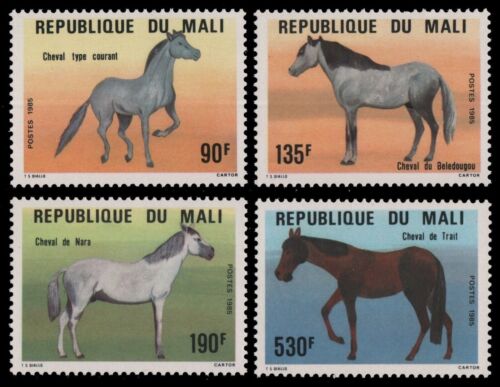 Mali 1985 - Mi-Nr. 1034-1037 ** - MNH - Pferde / Horses - Bild 1 von 1
