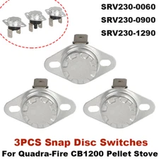 For Quadra-Fire Classic Bay CB1200 3Piece Safety Snap Disc Switches Pellet Stove
