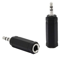 2pcs 3.5mm 1/8 3 Pole Male to 6.35mm 1/4 Female Stereo Audio Adapter Headphone