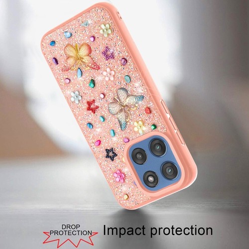 Coque téléphone pour Motorola Moto G 5G 2025 ornements papillon diamant hybride - Photo 4 sur 16