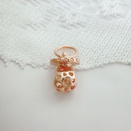 Original Pandora Rose Durchbrochene Herzen & Schnuller Tropfen Charm 787256