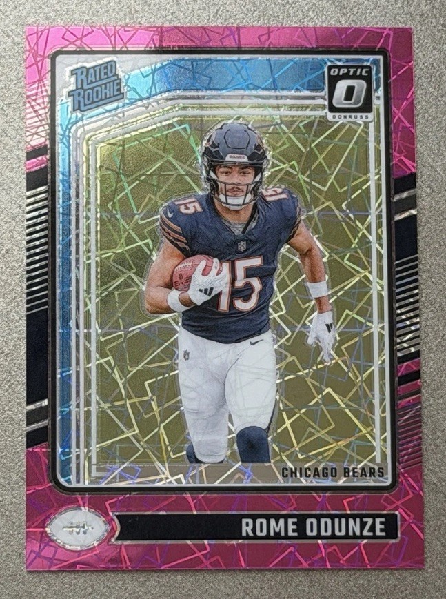 2024 Optic Rome Odunze #286 Rated Rookie Pink Velocity Prizm RC /80 Bears🔥