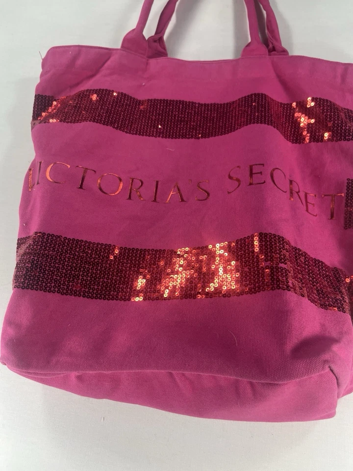 Victoria Secret Pink Sequin Tote Bag Vintage 18x18 Pre-owned - Imagem 4 de 4