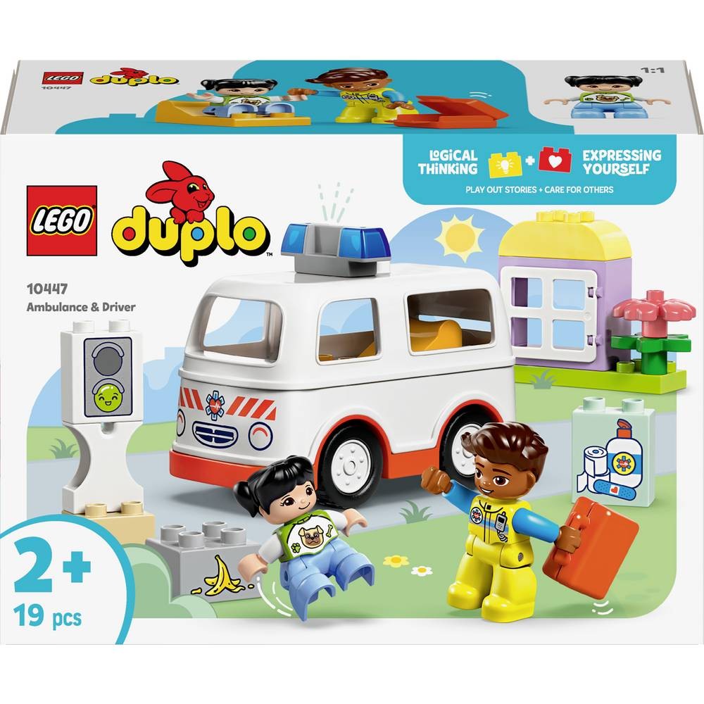 LEGO DUPLO 10447 Ambulance avec conducteur jouet d éveil pour enfant dès 2 ans