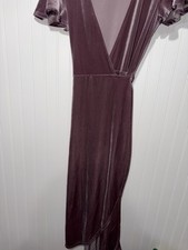 BHLDN by Anthropologie Elegant Mauve Plum Velvet Wrap Dress| Size XS