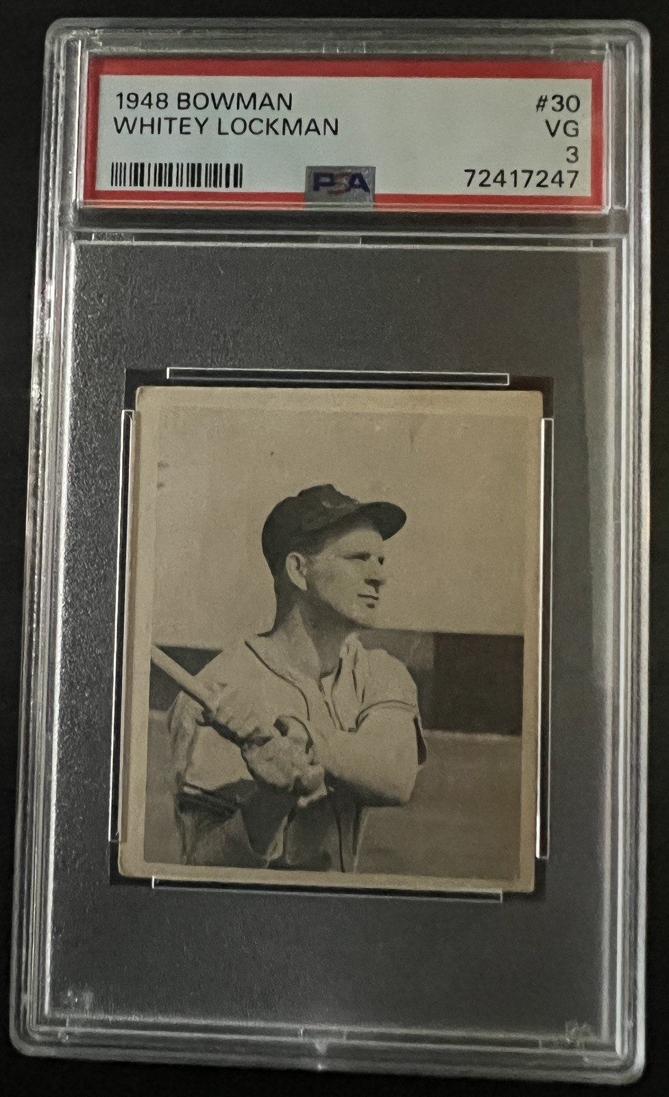 1948 Bowman #30 Whitey Lockman RC PSA 3 VG SET BREAK