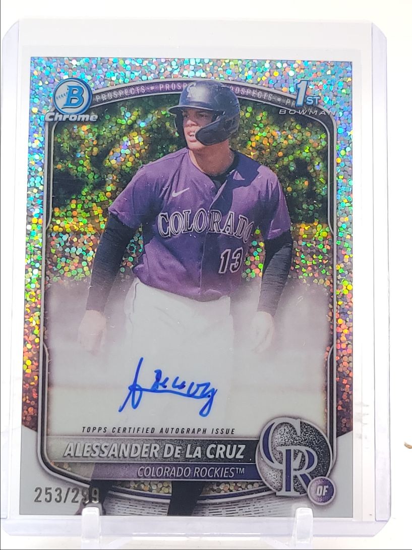 ALESSANDER DE LA CRUZ 2025 BOWMAN CHROME 1ST SPECKLE AUTO /299 Q3967