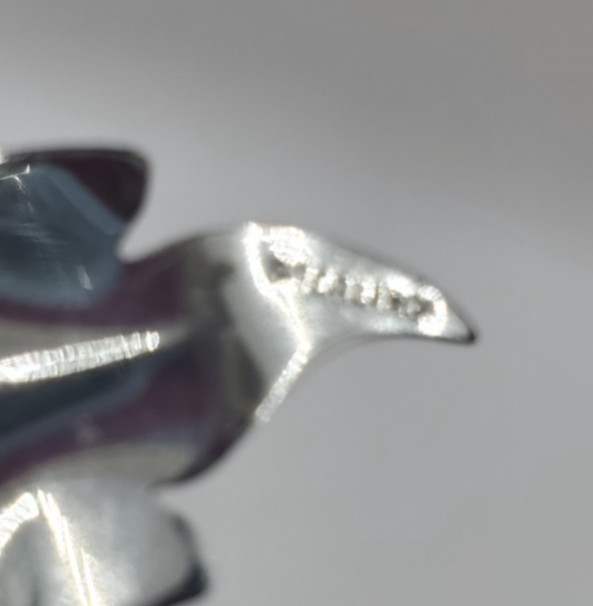 Sterling Silver Antique Art Deco Large Leaf an Bow Pin Brooch View 5