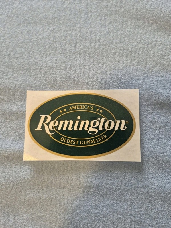 Remington Sticker Decal 3 " Wide Dark Green & Gold