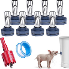 Automatic Pig Nipple Waterer Set with Brass Tank Connectors for Barrel Kit 8PCS