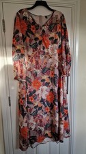 Shein Curve floral print long sleeve dress, 4XL