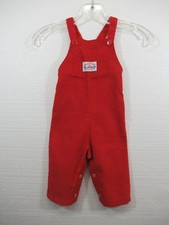 Vintage 80s 90s Healthtex Corduroy Overalls Boys 18 Months Red