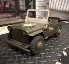 Vintage Lumar Marx Willys Military Jeep Toy Vehicle Green Star Markings