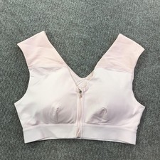 Tommie Copper Sports Bra Womens Large Pink Shoulder Support Zip Compression