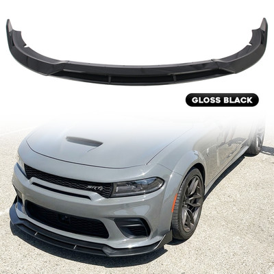FOR DODGE CHARGER SRT 2015-2023 V2 STYLE FRONT BUMPER LIP SPLITTER GLOSS BLACK
